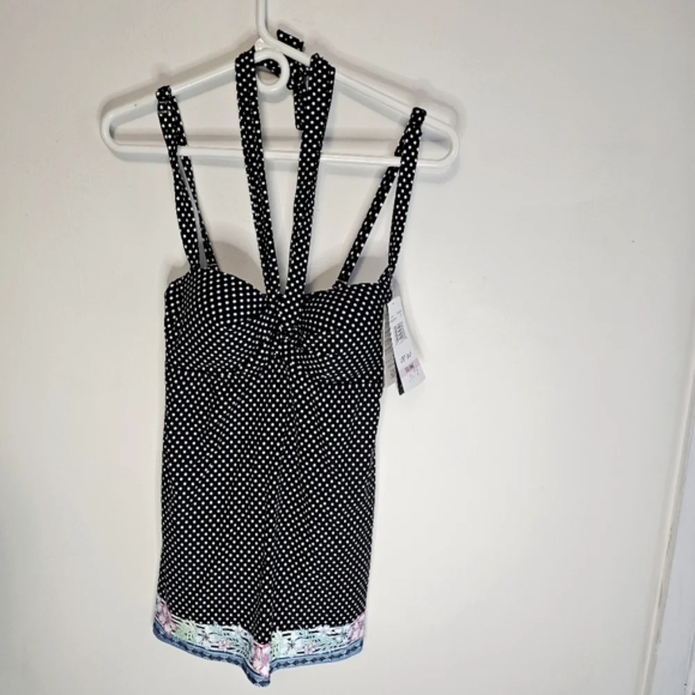 NWT Coco Reef 5 Way Bra Sized Underwire Swim Dress Polka Dot 32/34C - Picture 2 of 16